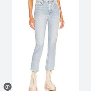 GRLFRND The Karolina high rise straight crop jeans light wash size 27